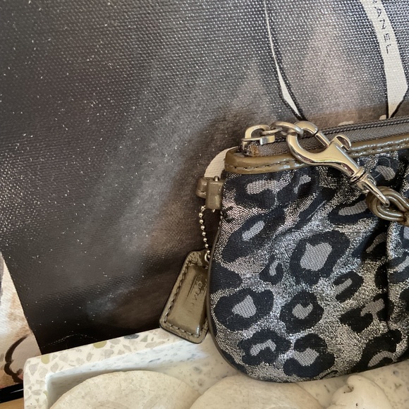 Coach Animal Print Bundle! New metallic wristlet, pouch, bag/Jewelry trinket box - Picture 7 of 15